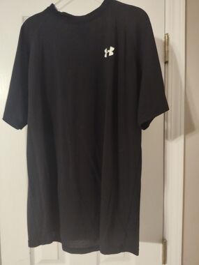 Under Armour Black Short Sleeve Performance Tee with White Logo